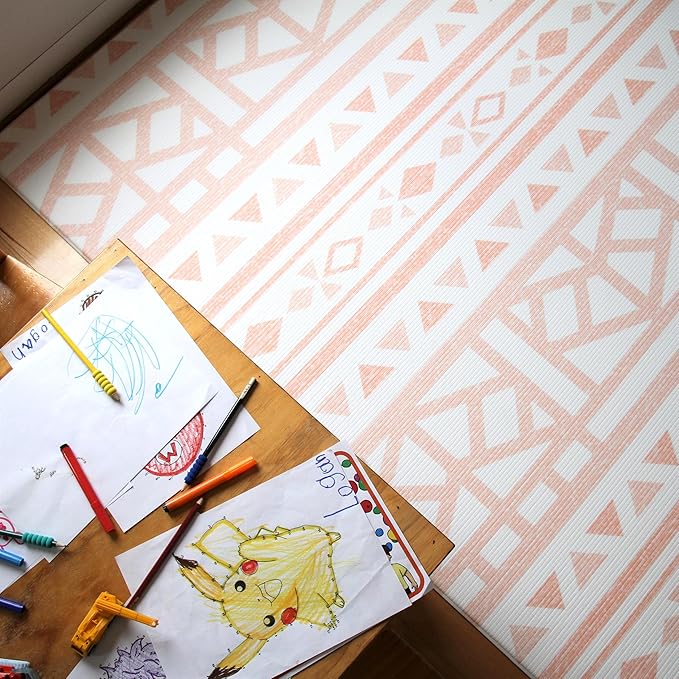 Cushmat Stylish Reversible Foam Play Mat (Large, Crystals - Gray Pink) - Soft, Waterproof, Durable Play mat for Infants, Babies, Toddler, Kids & Grownup - 6.5ft x 4.5ft-CubbioJoy