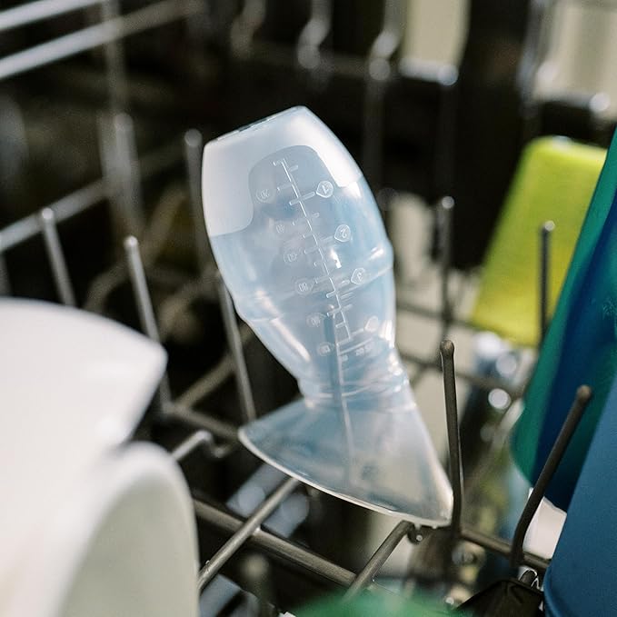 Dr. Brown's 100% Silicone One-Piece Breast Pump,Hands-Free Breast Milk Collector with Anti-Colic Options+ Baby Bottle (4 oz/120 mL),Level 1 Nipple,Travel Lid and Travel Bag-CubbioJoy