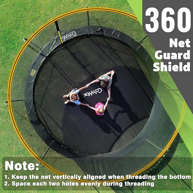 14FT 12FT 10FT 16FT Trampoline with Safety Enclosure, Anti-Rust Coating – ASTM Certified, Heavy-Duty Outdoor Trampoline with Ladder – for Kids & Adults-CubbioJoy