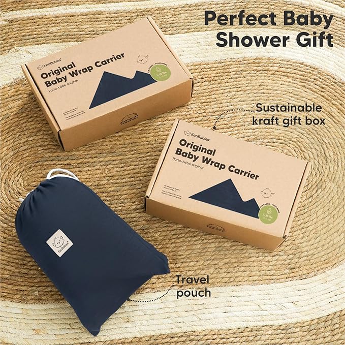 KeaBabies Baby Wrap Carrier - All in 1 Original Baby Carrier Newborn to Toddler Sling, Easy to Wear, Hands Free Bonding, Lightweight, Breathable Infant Wraps (Midnight)-CubbioJoy