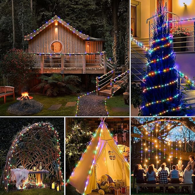 Color Changing Rope Lights 66FT 200 LED Outdoor, String Lights with Plug & Remote | Twinkle Christmas Indoor Bedroom, Waterproof Christmas Lights Outdoor, Rope Lights for Outside,16 Colors-CubbioJoy