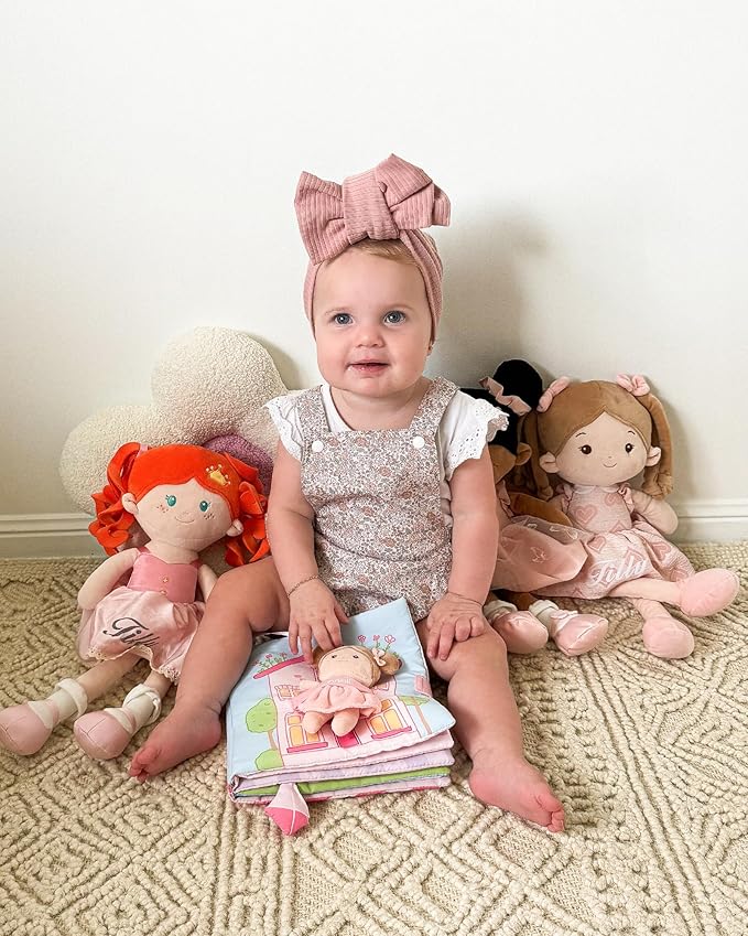 Interactive Sensory Soft Cloth Book, Educational Crinkle Quiet Activity Busy Book for Babies,Toddler Travel Toy Gift for 1-3 Year Old Boys and Girls (A Berry Special Day)-Tanned-CubbioJoy