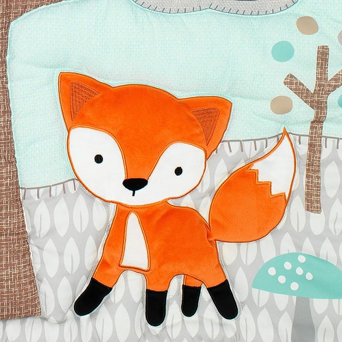 Bedtime Originals Woodland Friends Animals Mint/Gray 5-Piece Crib Bedding Set-CubbioJoy