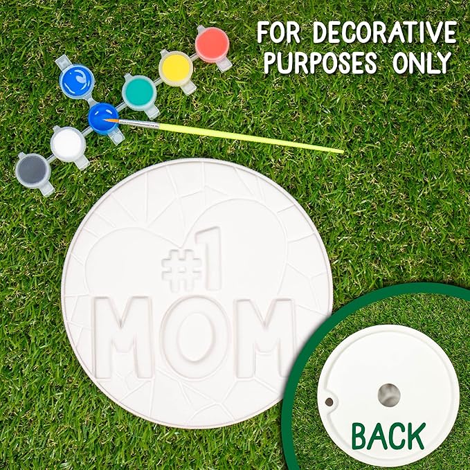 Creative Roots Paint Your Own #1 MOM Stepping Stone, Craft Kits for Kids, Ceramics to Paint, Ages 6+-CubbioJoy