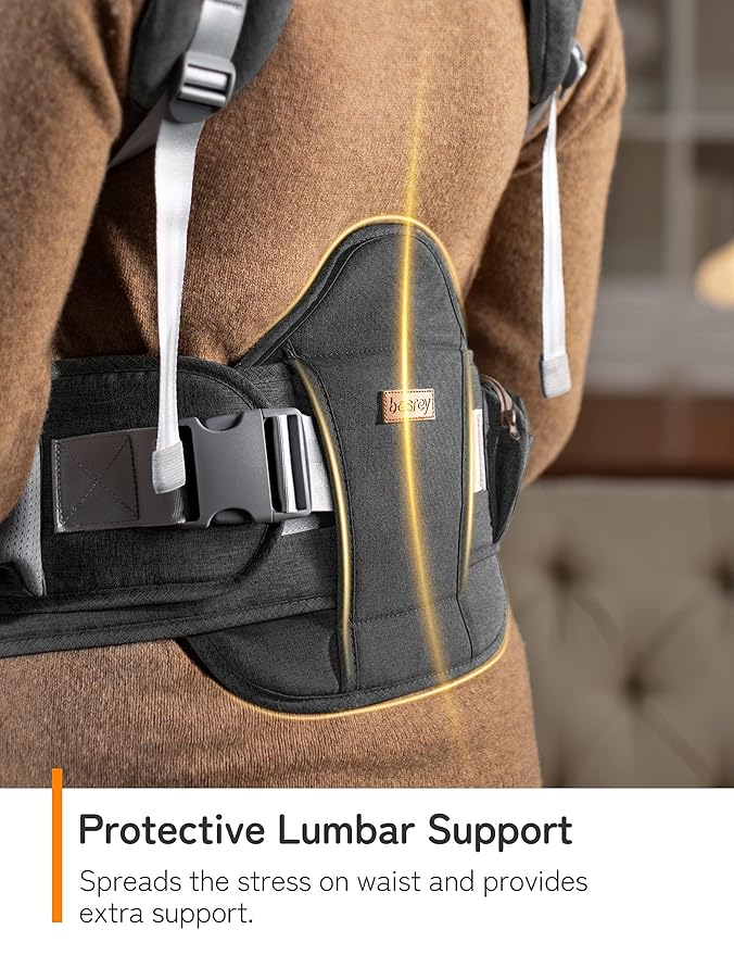 besrey Baby Carrier Hip Seat for Dad, Front Summer Infant Carrier Newborn to Toddler, Plus Men Backpack Holder, Harness for Carrying Infant, Hip Seat with Strap-CubbioJoy