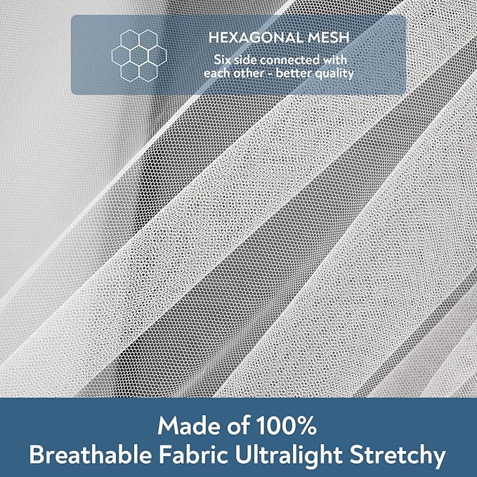 2 Pack Baby Mosquito Net for Stroller, Playard & Bassinet, Reusable Bug Net for Cradles, Carrier, Pack and Plays and Portable Mini Crib, Baby Playpen Mosquito Net Cover, White-CubbioJoy