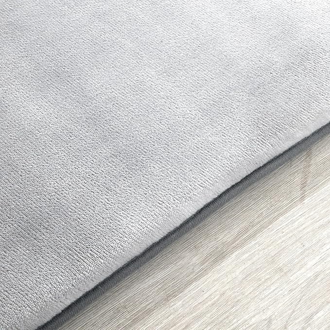 BALAPET Thick Memory Foam 71x59 Play Mat for Playpen, Super Soft Velvet Portable Baby Playpen Mat for Kids Toddler Crawling and Play, Non-Slip Bottom Playmat, Grey-CubbioJoy