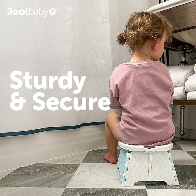 Jool Baby Portable Potty Training Chair with Travel Bag and 30 Liners, Foldable, Indoor/Outdoor Use, Camping (Aqua)-CubbioJoy