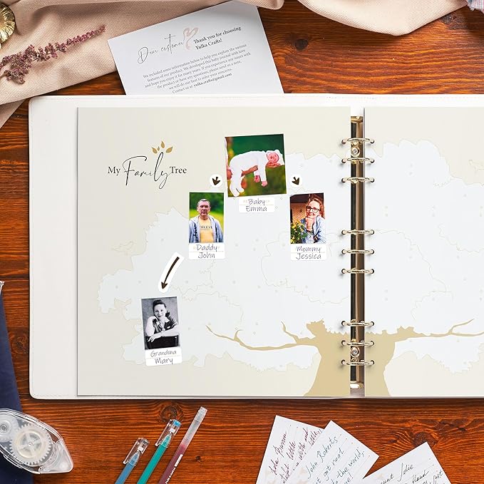 Keepsake Baby Memory Book Girl Boy – Timeless Leather-Bound Baby Milestone Book – Baby Book Keepsake Record First 5 Years – Gender Neutral Baby Scrapbook Album Baby Album Journal Registry Search Gift-CubbioJoy