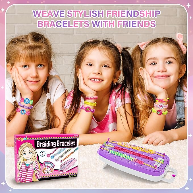 Dpai Friendship Bracelet Making Kit for Girls,DIY Arts and Crafts Toys,Jewelry String Maker Kit,The Best Birthday Gifts Ideas for Girls 6 7 8 9 10 11 12+ Years Old（Purple）-CubbioJoy