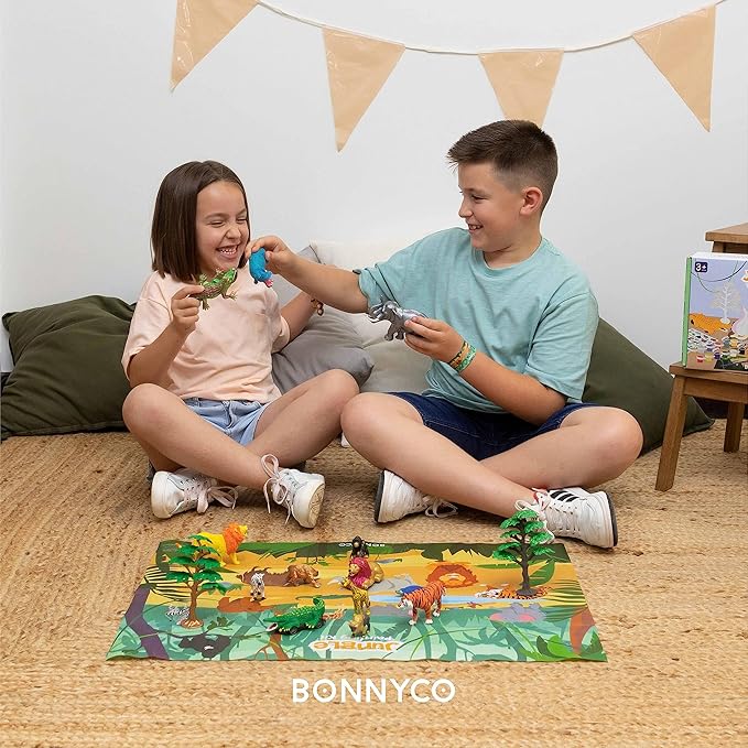 BONNYCO Animal Toys for Kids Painting Kit with 16 Figurines Animal Kids Crafts 4-8 with Glow in The Dark, Safari Gifts for Boys and Girls | Boy Toys 3 4 5 6 7 8 9 10 Years Old Birthday Christmas-CubbioJoy
