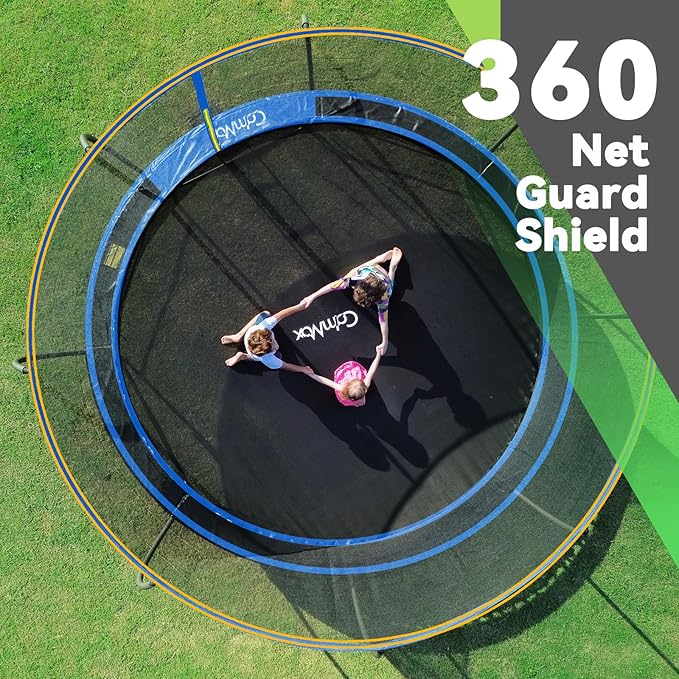 14FT 12FT 10FT 16FT Trampoline with Safety Enclosure, Anti-Rust Coating – ASTM Certified, Heavy-Duty Outdoor Trampoline with Ladder – for Kids & Adults-CubbioJoy