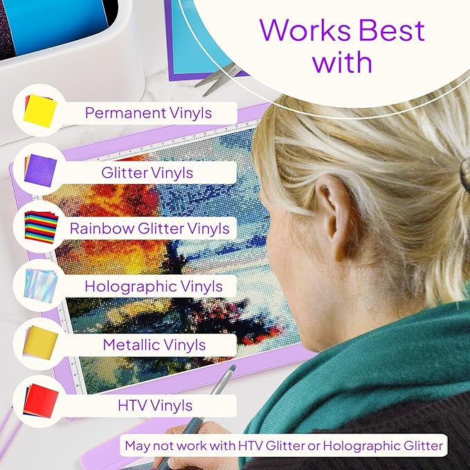 iVyne Corded Light Pad for Weeding Vinyl - A4 Light Box for Drawing - Light Board for Tracing - Light Box for Diamond Painting, Weeding Vinyl, Sketching, Tracing (Purple)-CubbioJoy