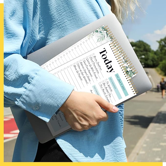 2 To Do List Notepads, Daily Planner Notebook with Tear-off Design, Undated Writing Organizer for Daily Tasks and Goal, Coiled Task Track Checklist Productivity Pad for Office, Classroom, Home, School-CubbioJoy