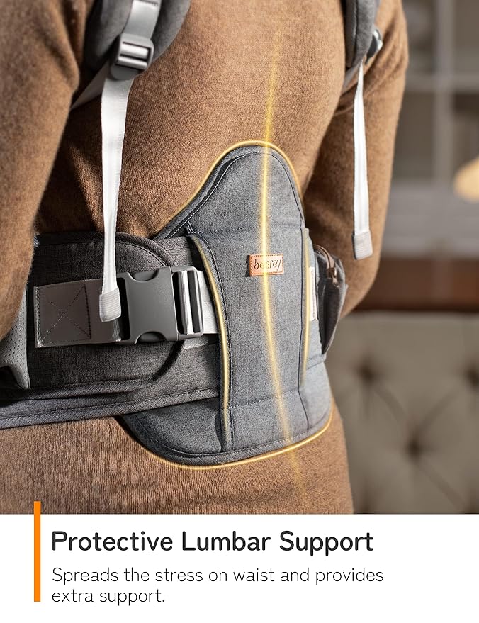 besrey Baby Carrier with Hip Seat Newborn to Toddler, Summer Mesh Front Facing Infant Carrier, Baby Body Holder Chest with Back Support, Front Back Pack with Strap for Men Women Hiking Lumbar Support-CubbioJoy