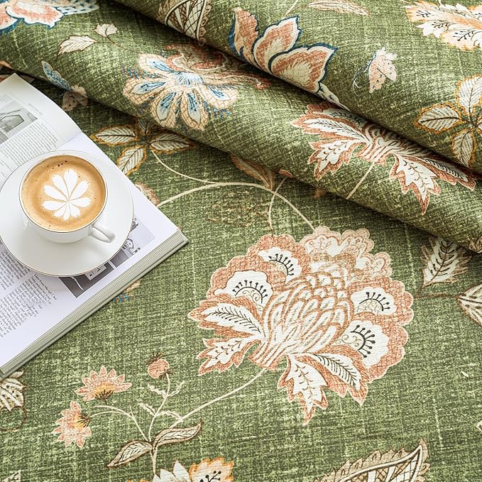 jinchan 3x5 Floral Rug for Entryway Washable Kitchen Rug Vintage Romance Design Small Mat Non Slip Indoor Doormat Lightweight Low-Profile Throw Carpet for Entrance Bathroom Laundry Room, Green-CubbioJoy