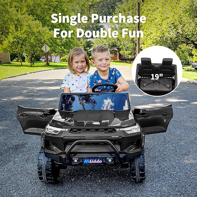 24V 10Ah Ride on Toy for Big Kids, 4WD 2 Seater Electric SUV Kids Car to Drive w/Remote Control, 4x200W Motors - Black-CubbioJoy