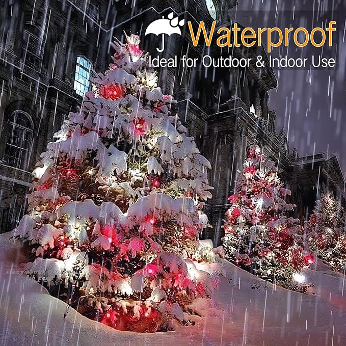 Brizled Red & White Christmas Lights, 33ft 100 LED Christmas String Lights, 5MM Wide Angle Xmas Tree Light Connectable, 120V UL Certified Mini Xmas Light for Indoor Outdoor Tree Room Party, Green Wire-CubbioJoy