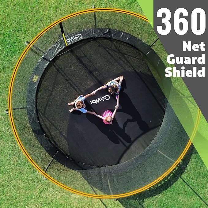 14FT 12FT 10FT 16FT Trampoline with Safety Enclosure, Anti-Rust Coating – ASTM Certified, Heavy-Duty Outdoor Trampoline with Ladder – for Kids & Adults-CubbioJoy