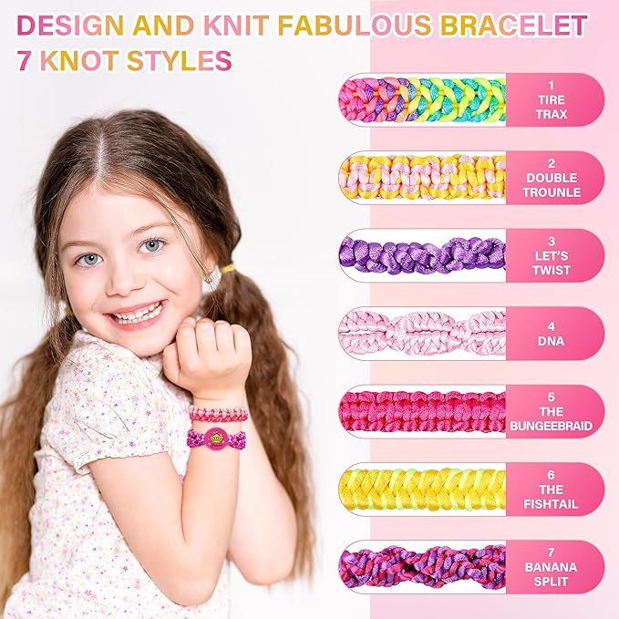 Dpai Friendship Bracelet Making Kit for Girls,DIY Arts and Crafts Toys,Jewelry String Maker Kit,The Best Birthday Gifts Ideas for Girls 6 7 8 9 10 11 12+ Years Old（Pink）-CubbioJoy