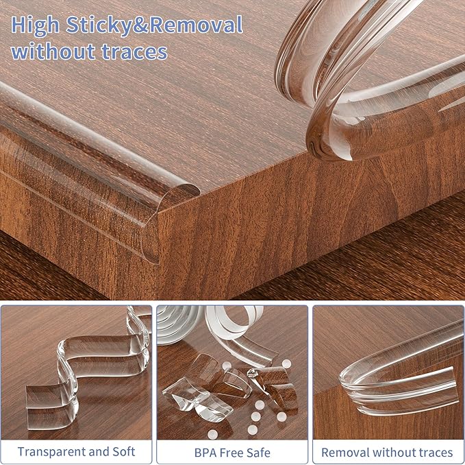 Corner Protectors,16.4ft(5M) Clear Corner Protector Baby Proofing, Soft Edge Protectors, Corner Guards Furniture Corner&Edge Safety Bumpers with Upgraded Strong Adhesive for Furniture&Sharp Corners-CubbioJoy