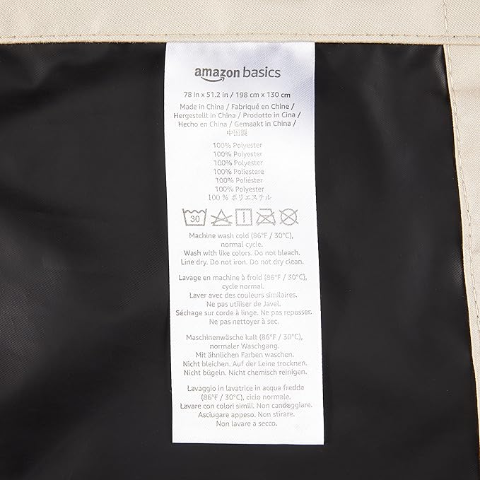 Amazon Basics Portable Blackout Curtain Shade with Suction Cups, 50"W x 78"L, 2-Pack, Beige-CubbioJoy