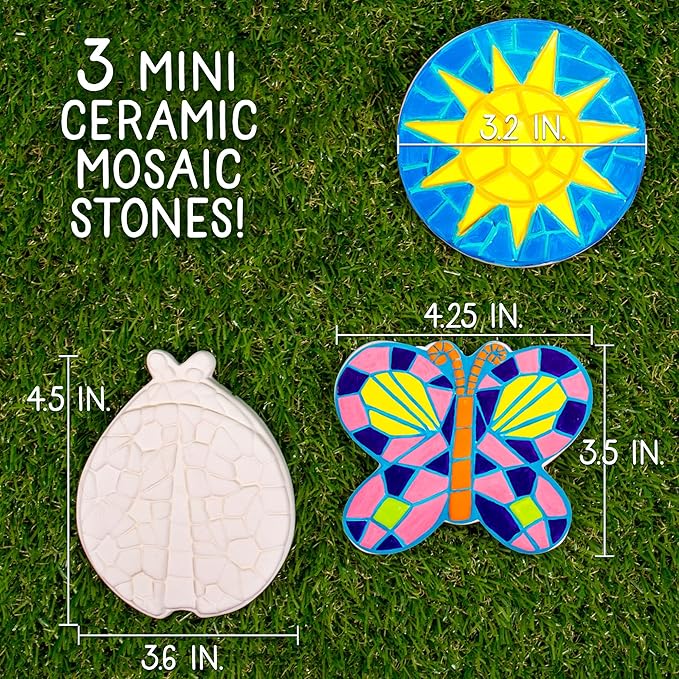 Creative Roots Paint Your Own Butterfly, Ladybug & Sun Stepping Stone by Horizon Group USA, 1 box of 3 count-CubbioJoy