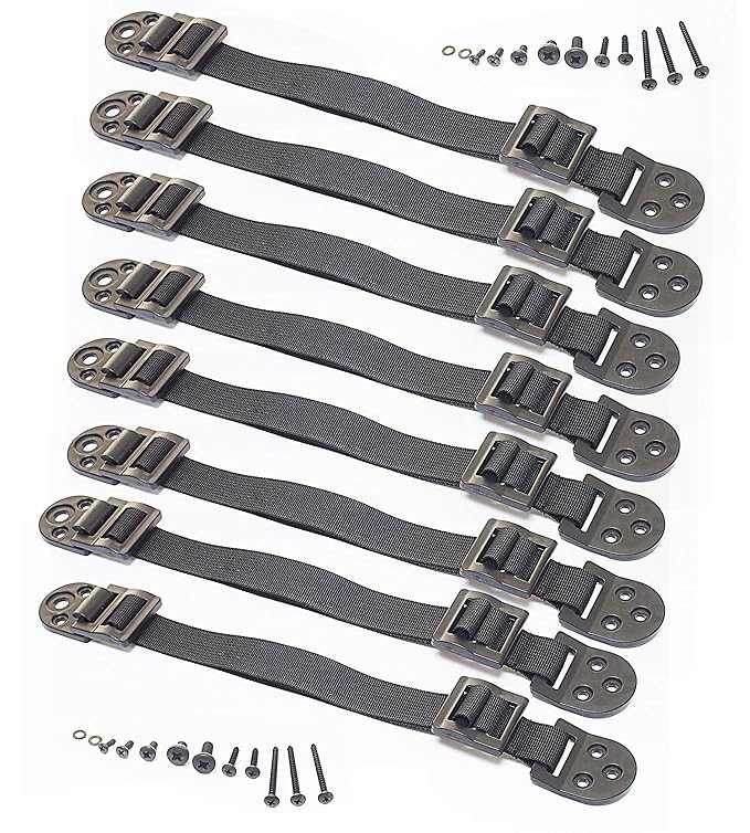 Boxiki kids Furniture Straps - Anti Tip Strap for Baby Proofing & Child Safety - 8 Pack of Adjustable Wall Straps and TV Straps - Fixings to Anchor Shelves & Cabinets(Black)-CubbioJoy