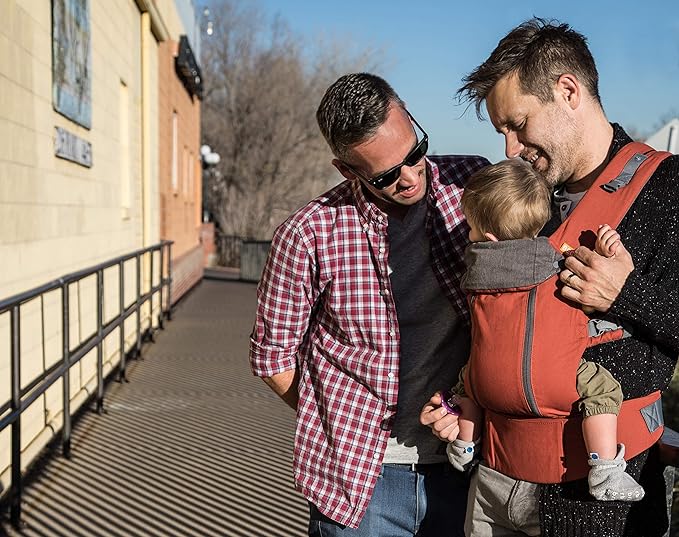 Beco Baby Carrier 8 Hybrid Newborn to Toddler Carrier (7–45 lbs) - All in 1 Breathable Mesh, Ergonomic Baby Backpack - Front & Hip Carrier with Adjustable Seat – Rust-CubbioJoy