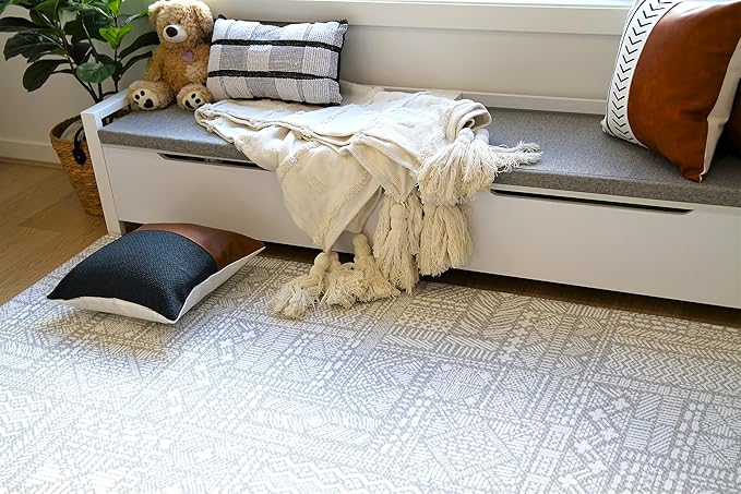 Cushmat Stylish Reversible Foam Play Mat (Large, Explorer - Gray Sand) - Soft, Waterproof, Durable Play mat for Infants, Babies, Toddler, Kids & Grownup - 6.5ft x 4.5ft-CubbioJoy
