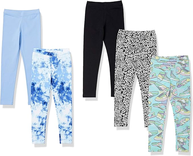 Amazon Essentials Girls and Toddlers' Leggings, Multipacks-CubbioJoy