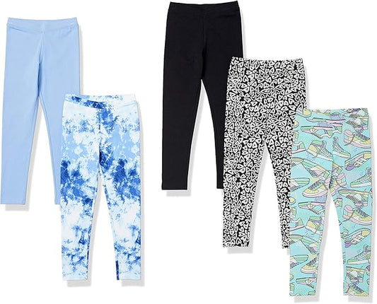 Amazon Essentials Girls and Toddlers' Leggings, Multipacks-CubbioJoy