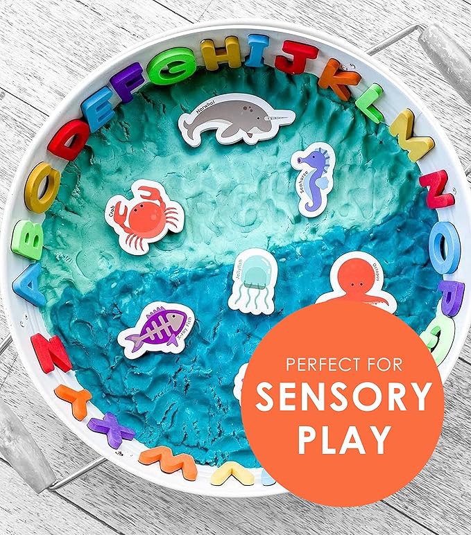 Curious Columbus Toddler Magnets – Animal Fridge Magnets for Kids | 52 Refrigerator Magnets with 26 Animals + 26 ABC Magnetic Letters | Foam Alphabet Learning Set for Toddlers-CubbioJoy