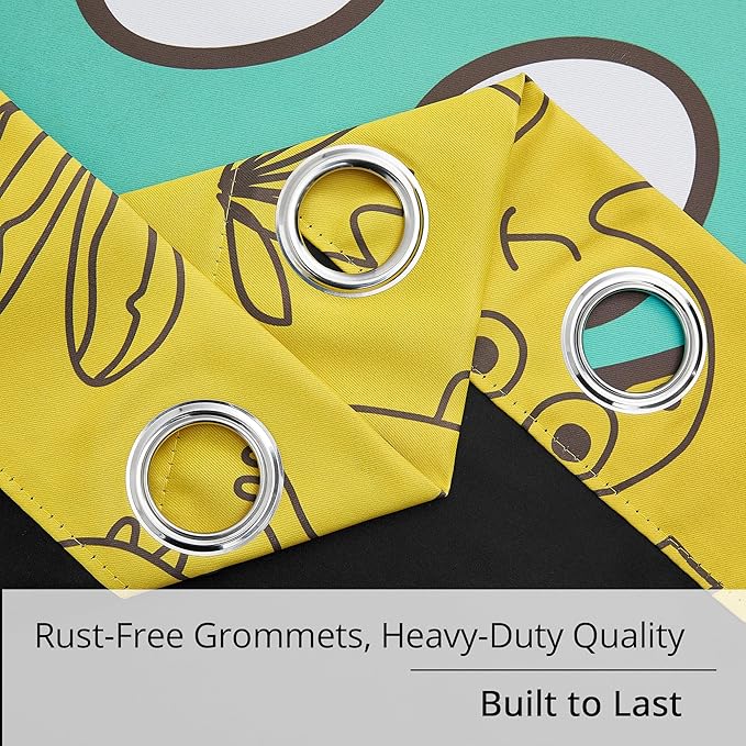 Dinosaur Blackout Curtains for Kids Room - 2 Panels, Each W52×L84, 100% Blackout, Thermal Insulated, Noise Reducing, Perfect for Kids Room and Nersury-CubbioJoy