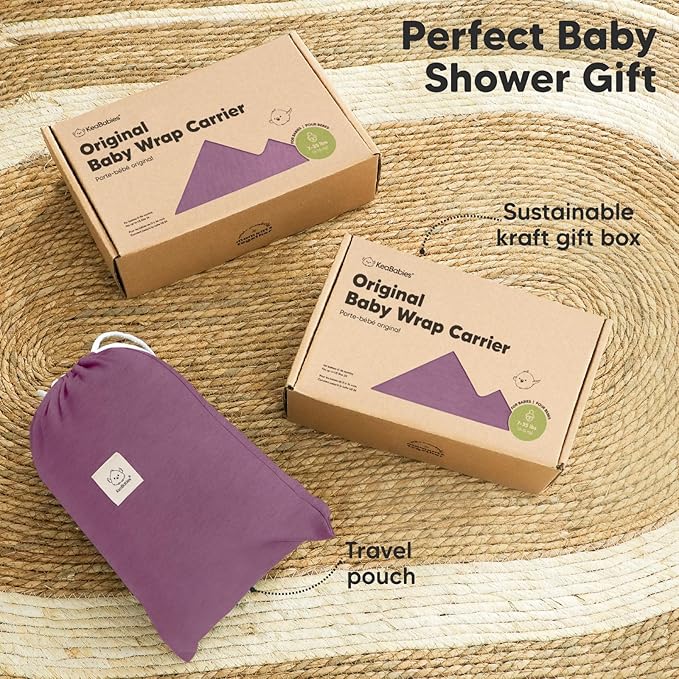 KeaBabies Baby Wrap Carrier - All in 1 Original Baby Carrier Newborn to Toddler Sling, Easy to Wear, Hands Free Bonding, Lightweight, Breathable Infant Wraps (Dark Mauve)-CubbioJoy