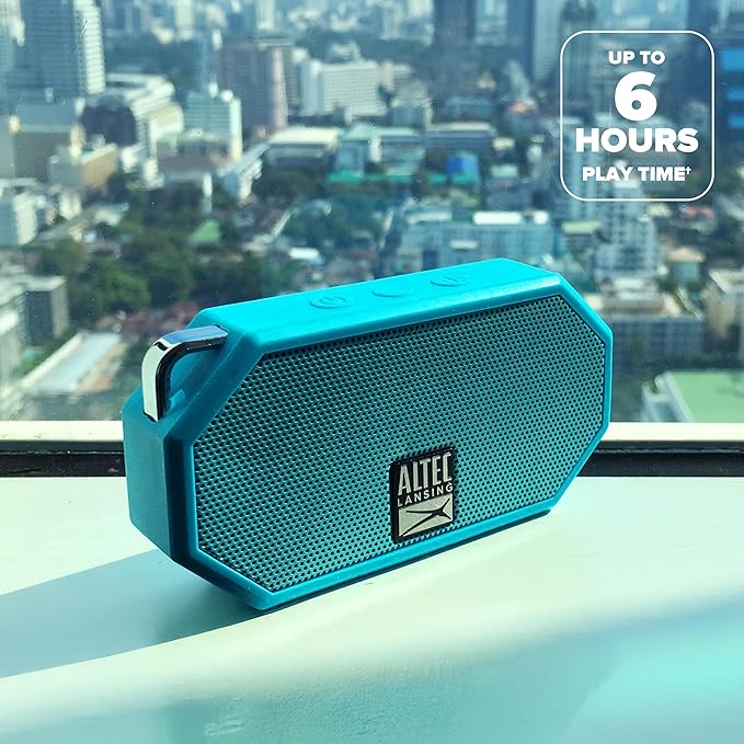 Altec Lansing Mini H2O - Waterproof Bluetooth Speaker, IP67 Certified & Floats in Water, Compact & Portable Speaker for Hiking, Camping, Pool, and Beach,Aqua-CubbioJoy
