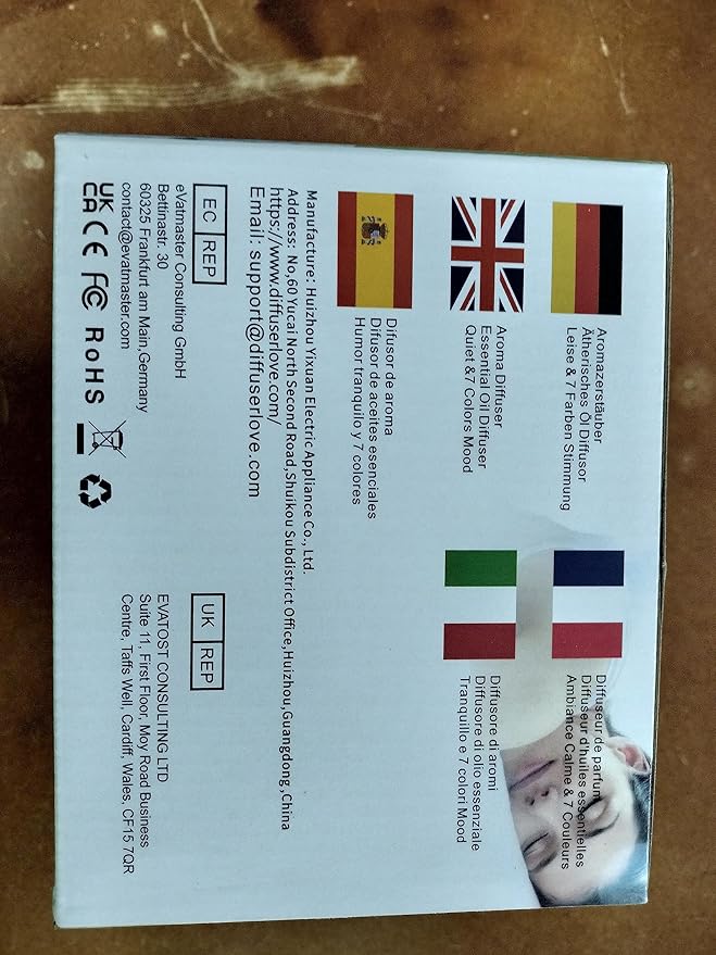 Diffuserlove Diffuser Essential Oil Diffusers 500ML Remote Control Aroma Diffuser Cool Mist Aromatherapy Diffuser with Mute Design, Timer and Auto Shut-Off for Office Living Room Yellow-CubbioJoy