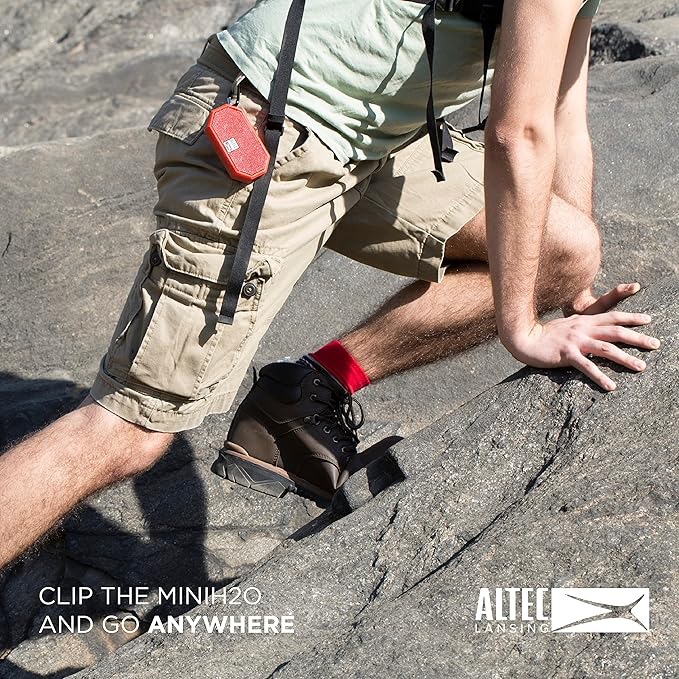 Altec Lansing Mini H2O - Waterproof Bluetooth Speaker, IP67 Certified & Floats in Water, Compact & Portable Speaker for Hiking, Camping, Pool, and Beach,Orange-CubbioJoy