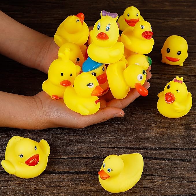 Set of 15 Duck Bath Toy Rubber Duckies, 2 Inches Bathtub Duck Set Squeak Rubber Floating Duck Baby Shower Bath Tub Pool Toys-CubbioJoy
