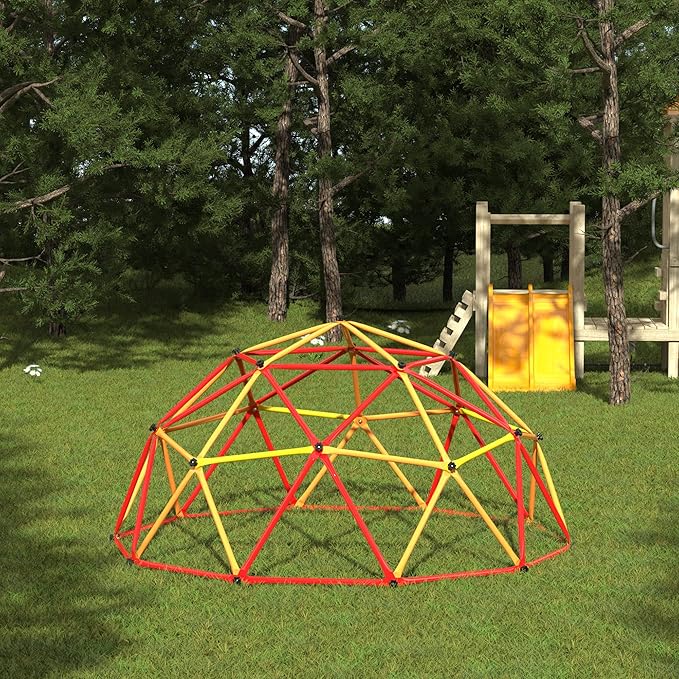 JAXPETY Climbing Dome, 7FT Outdoor Jungle Gym for Kids Ages 4-8, Toddler Monkey Bars for Backyard, Doorway Playground Climbing Structures for Toddler Climbing, Montessori Climbing Set for Dome Climber-CubbioJoy