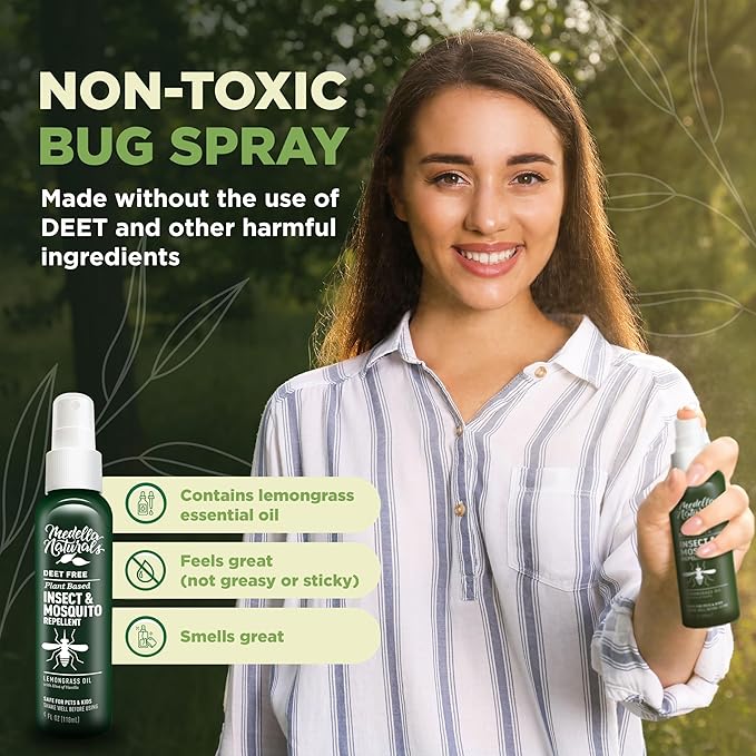 Insect & Mosquito Repellent, DEET-Free Naturally Derived Formula, Kid and Pet Friendly, Made in The USA, 4 Ounce Spray Bottle-CubbioJoy