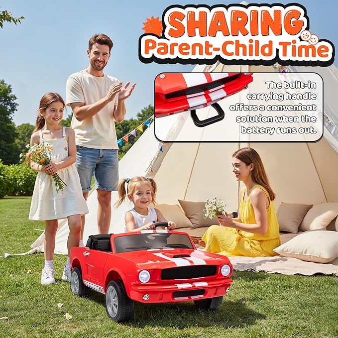 24V 2 Seater Ride on Toys, Licensed Shelby Cobra Kids Power Car Wheeler Ride On Toy w/ 2WD/4WD Switchable, Remote Control, 19" Spacious Seat, 4 Spring Suspension, Music, Bluetooth-CubbioJoy