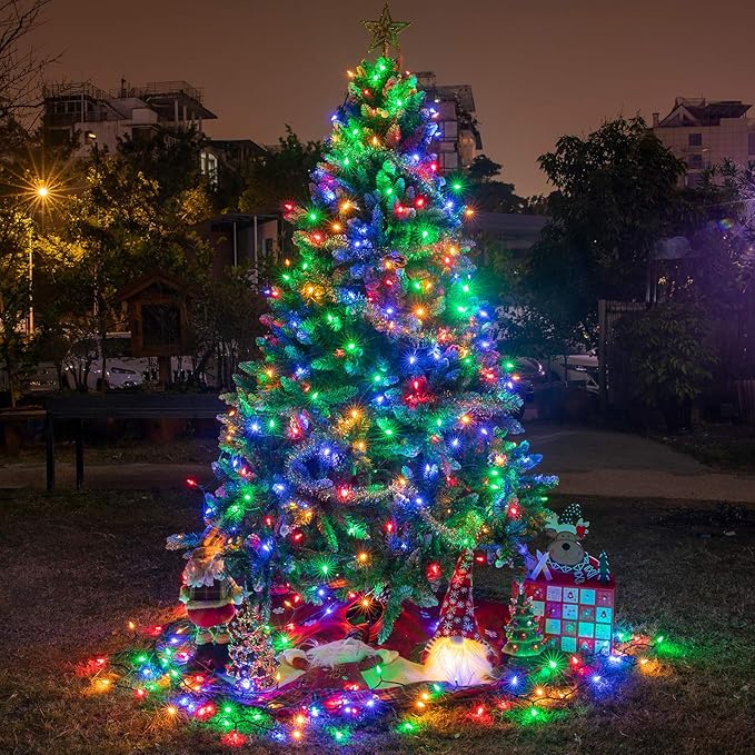 AWQ 108FT 300 LED Fairy String Lights Christmas Fairy String Lights Plug in 8 Modes Extendable for Indoor Outdoor Wedding Birthday Christmas Tree Garden Decor(Multicolor)-CubbioJoy