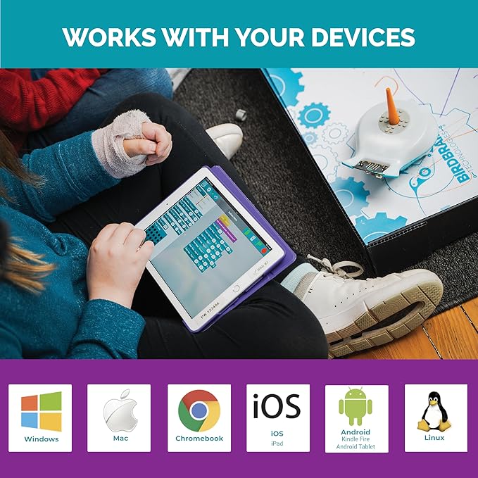 BirdBrain Finch Robot Starter Flock with Microbit I STEM Coding Robot for Classrooms I Learn Python and 8 Coding Languages I Programmable Robotics I Remote Control and App Controlled | Ages 5 to 16-CubbioJoy