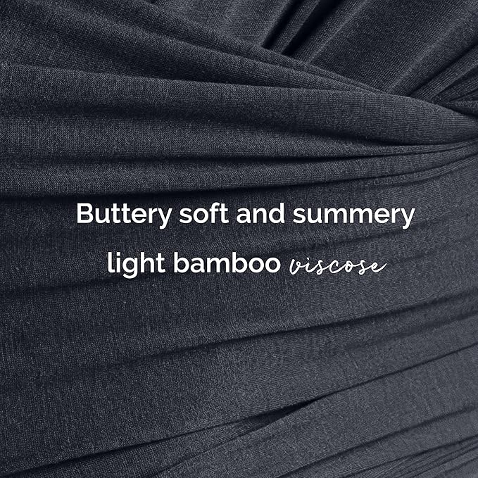 Boba Baby Wrap Carrier – Original Baby Sling Carrier for Newborns (7–35 lbs), Soft, Secure, Hands-Free & Ergonomic, Ideal for Comfortable Bonding, New Parents (Serenity Charcoal)-CubbioJoy