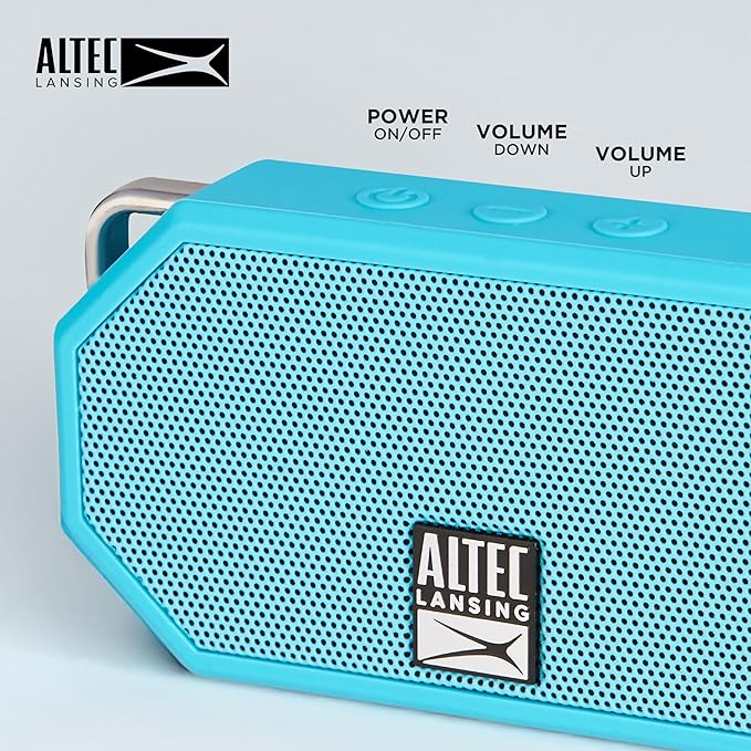 Altec Lansing Mini H2O - Waterproof Bluetooth Speaker, IP67 Certified & Floats in Water, Compact & Portable Speaker for Hiking, Camping, Pool, and Beach,Aqua-CubbioJoy