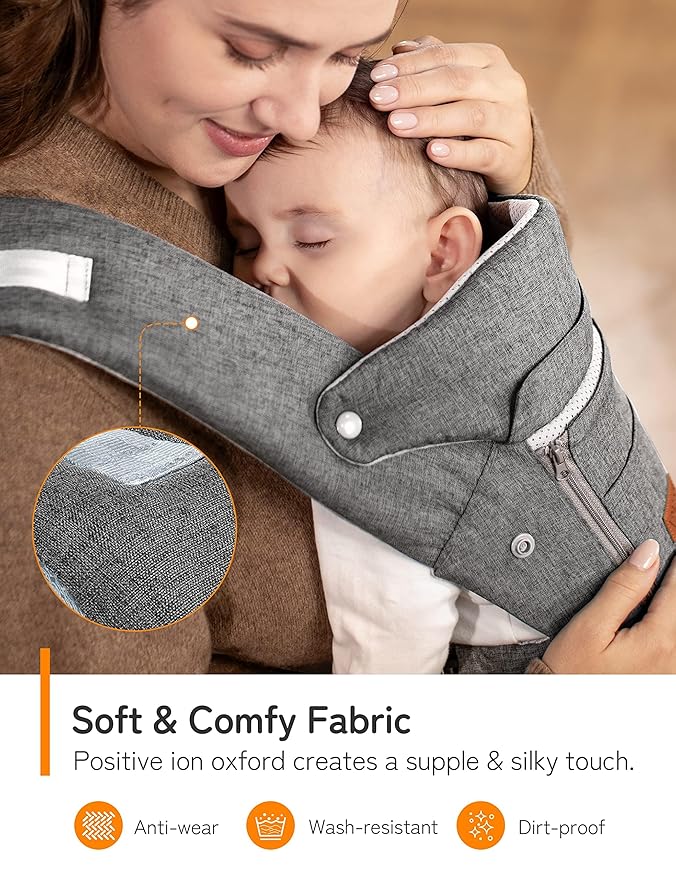 besrey Baby Carrier with Hip Seat Newborn to Toddler, Summer Mesh Front Facing Infant Carrier, Baby Body Holder Chest with Back Support, Front Back Pack with Strap for Men Women Hiking Lumbar Support-CubbioJoy