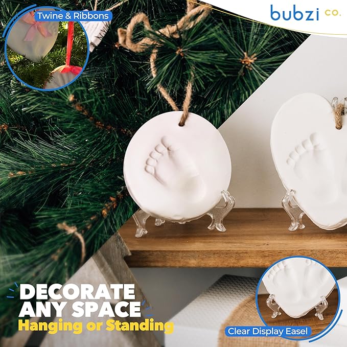 Bubzi Co Baby Keepsake Ornament - Baby Hand and Footprint Kit - Newborn Keepsake Ornament for Personalized Baby Gifts & Nursery Decor, Baby Handprint Kit for Girls & Boys-CubbioJoy