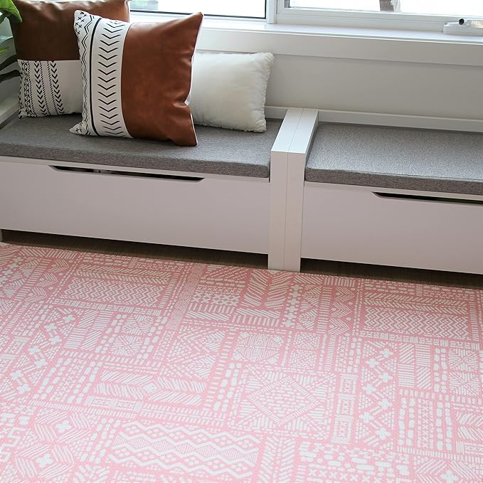 Cushmat Stylish Reversible Foam Play Mat (Large, Explorer - Ash Rose) - Soft, Waterproof, Durable Play mat for Infants, Babies, Toddler, Kids & Grownup - 6.5ft x 4.5ft-CubbioJoy