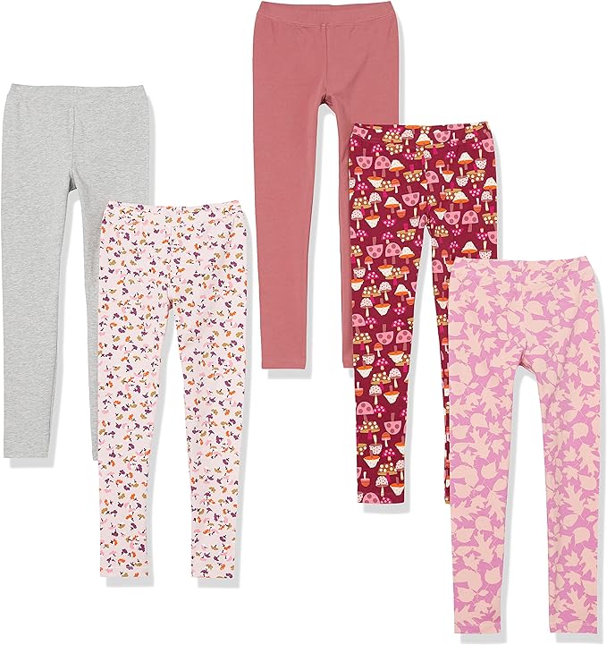 Amazon Essentials Girls and Toddlers' Leggings, Multipacks-CubbioJoy
